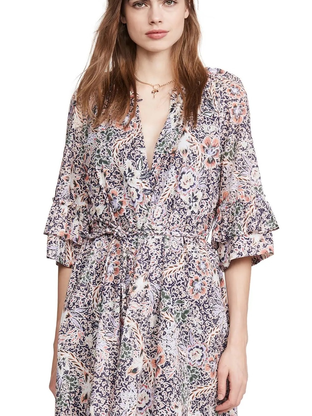 Rebecca Minkoff Serafina Dress in Navy, Pink & Cream